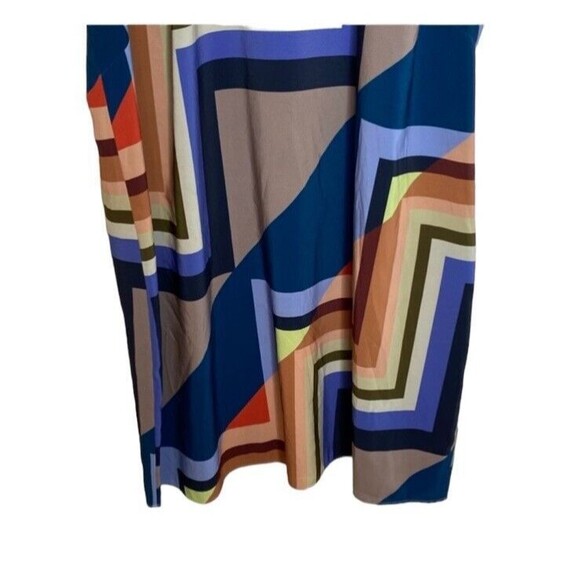 Eloquii A Line Colorful Geometric Allover Print Short Sleeve Long Dress Sz 22 - Picture 3 of 7